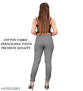Solid cotton Cigar pant premium jeggings for women, stretchable trousers in various sizes (S-5XL), origin India